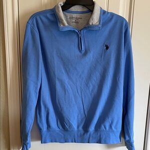 U.S. Polo Assn. Men's Light Blue Zip-Up Sweater